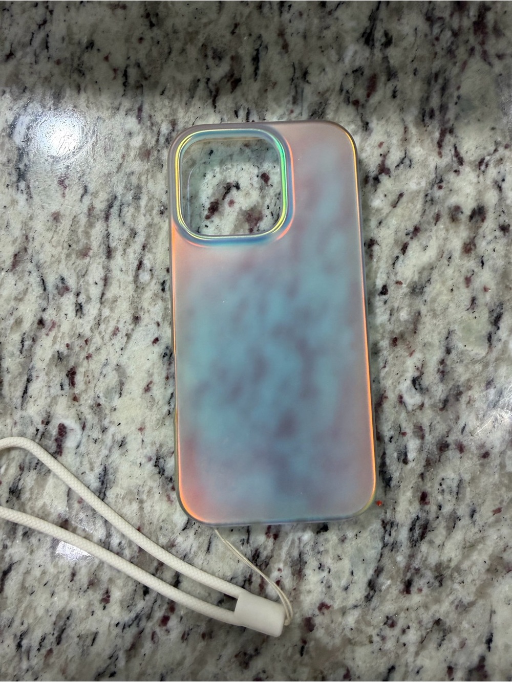 Iridescent Blue Phone Case with Wrist Strap - Compatible Cell Phone Accessory